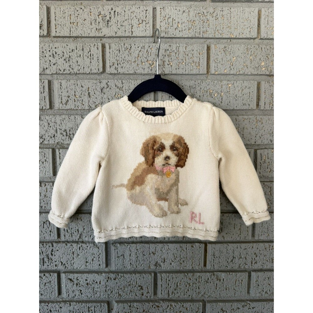 Polo Ralph Lauren Puppy Dog Knit Sweater Size 9M